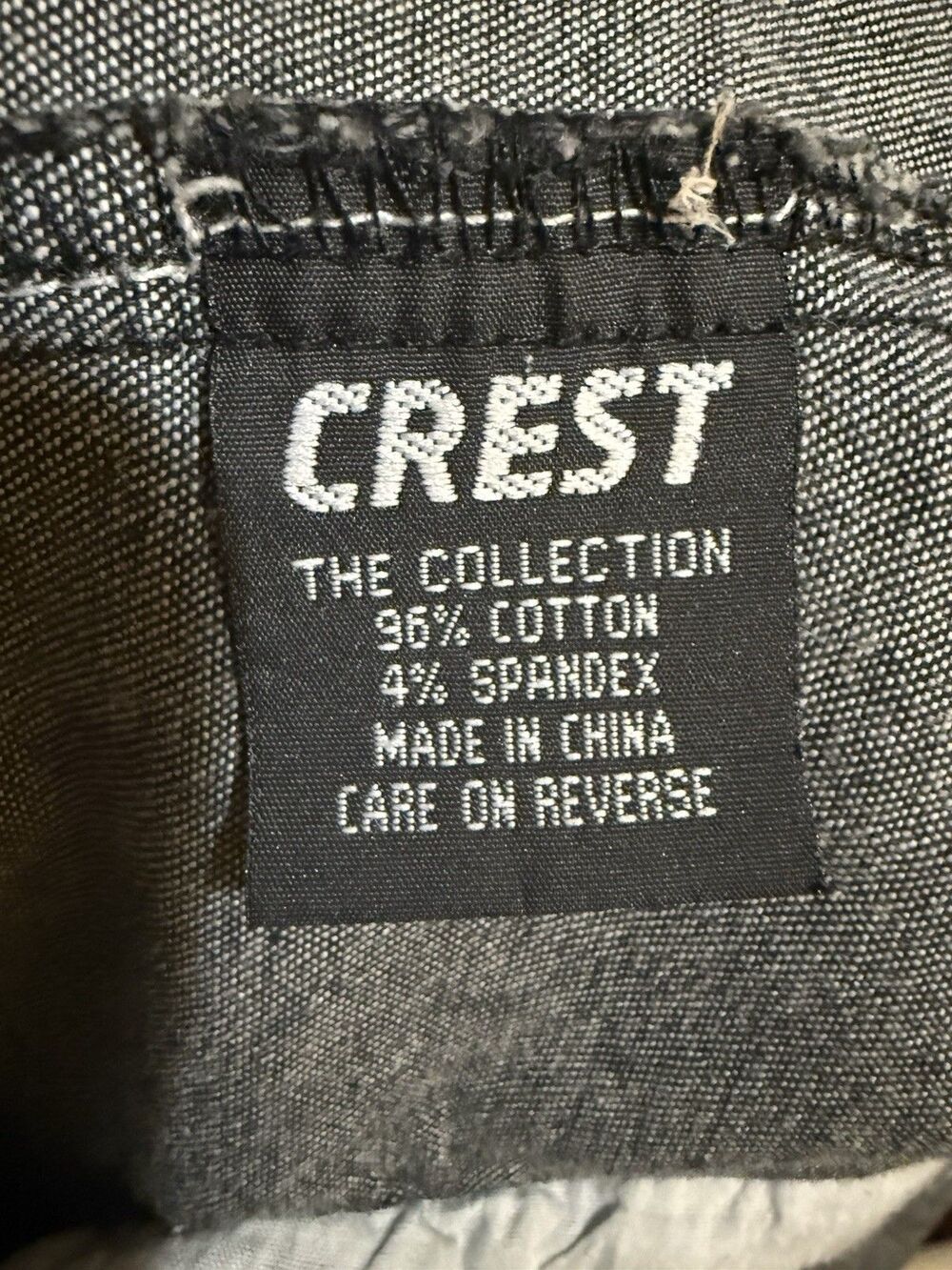 Crest Jeans Black Denim Jacket Silver Foil Gothic Grunge Biker No Size Label - Picture 9 of 11